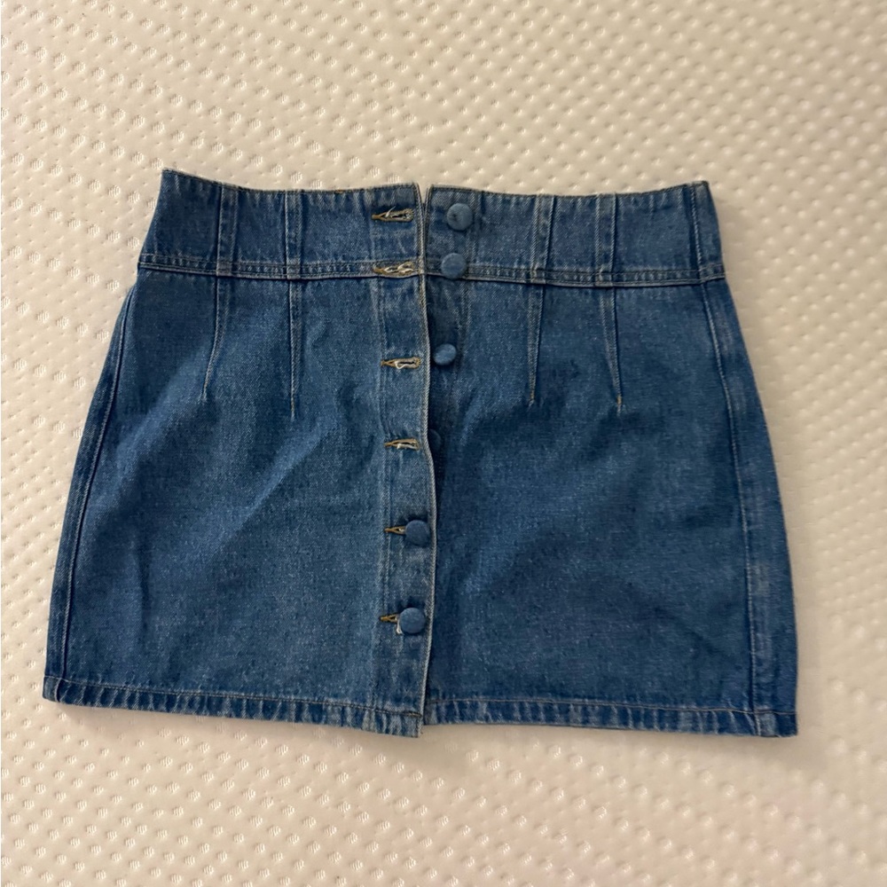 Denim Button-Up Skirt
